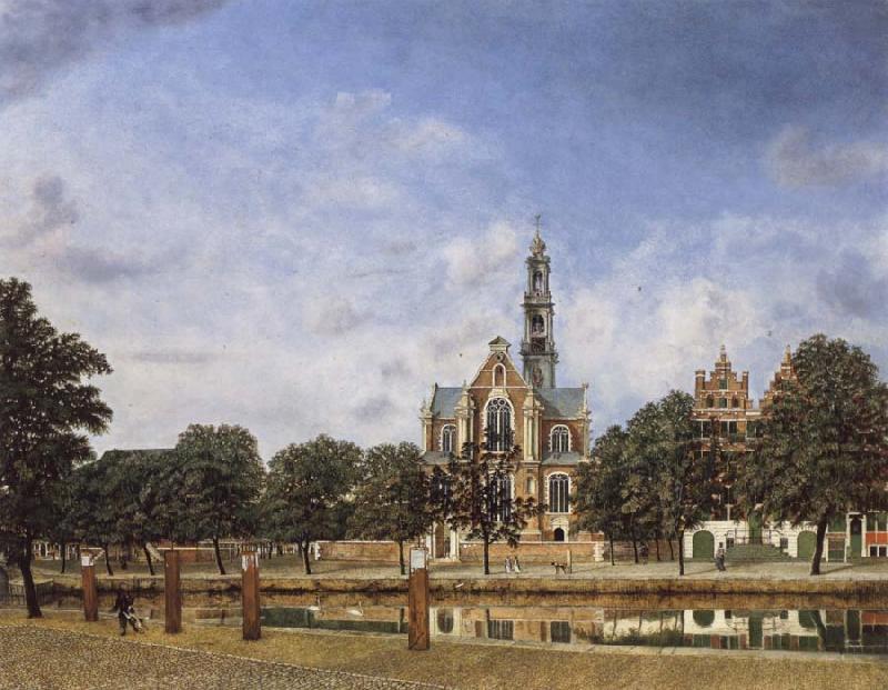 Jan van der Heyden View of the Westerkerk,Amsterdam Sweden oil painting art